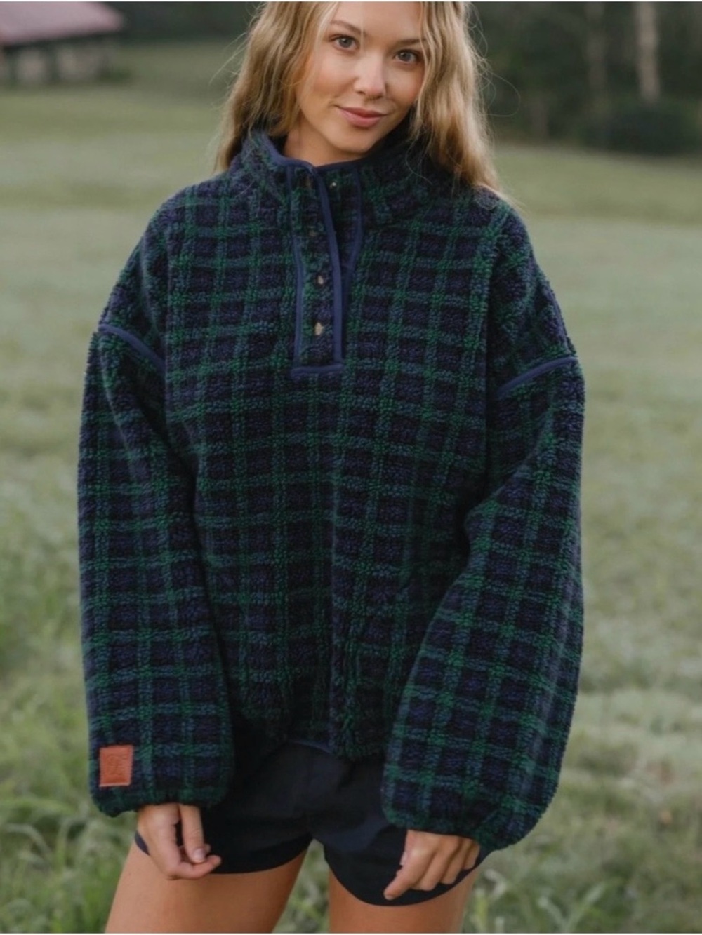 Eleven Eleven plaid fleece - Green & Navy